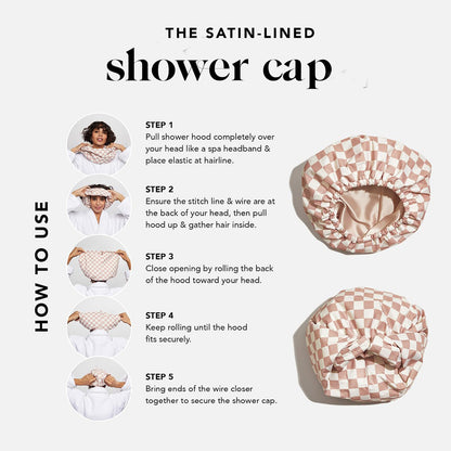 Luxury Satin-Lined Flexi Shower Cap